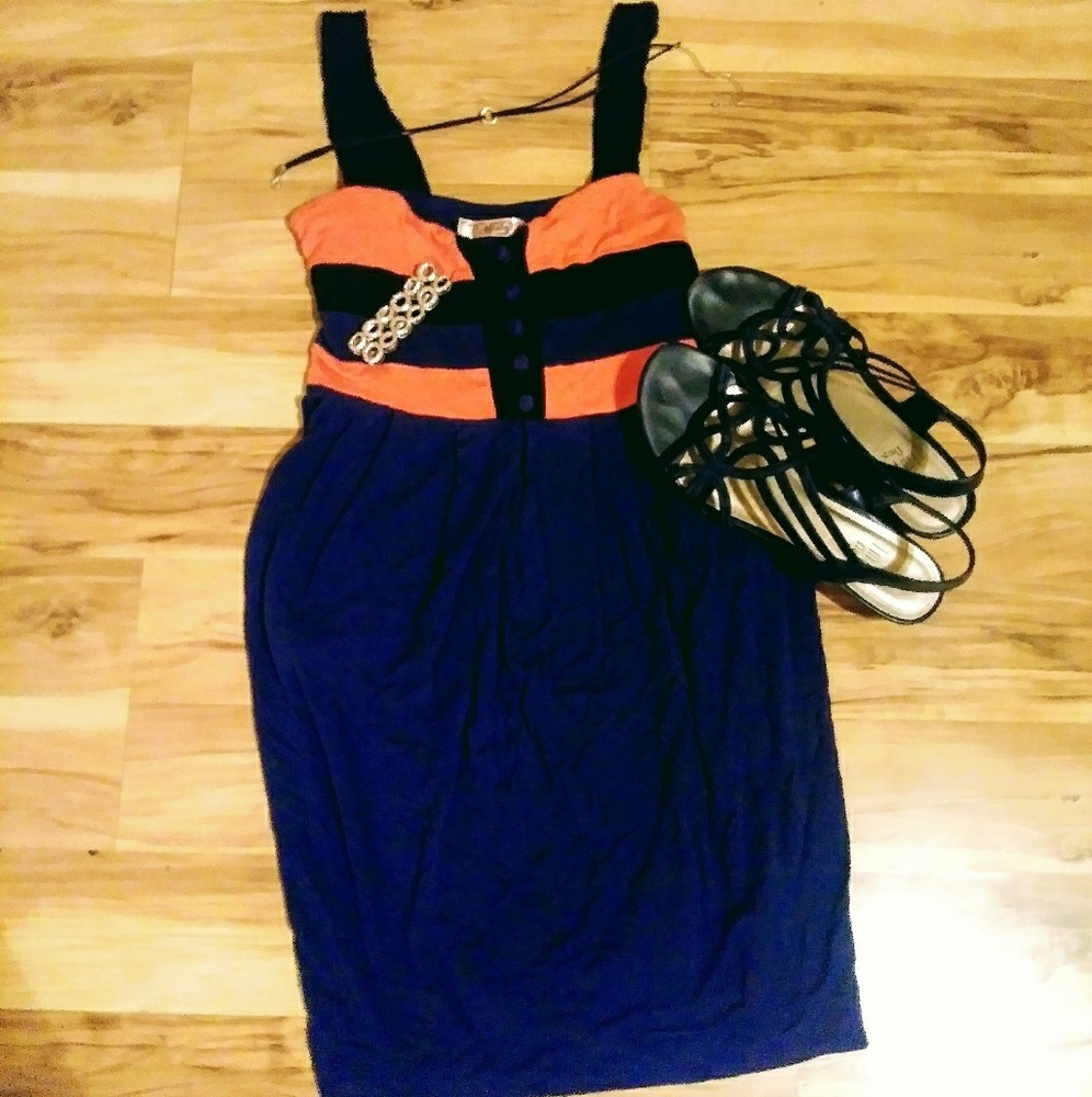 Stripped Rayon Mini Dress